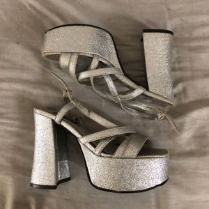 Too sexy Sparkle Platforms size 8